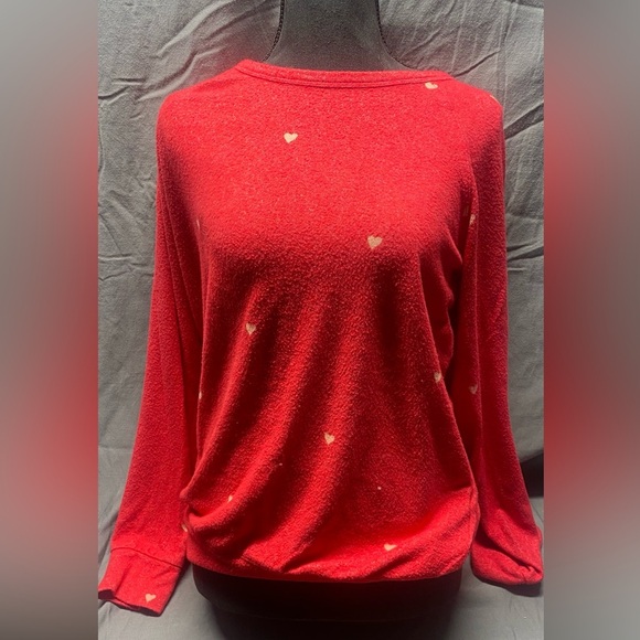 Buffalo David Bitton Super Soft High End Red HEARTS Pattern Sweater Women’s S - Picture 2 of 7